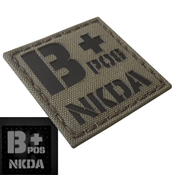 Tactical Freaky Airsoft Morale Patch 4 Ranger Green Infrared IR BPOS NKDA B+ Blood Type 2x2 Tactical Morale Fastener Patch