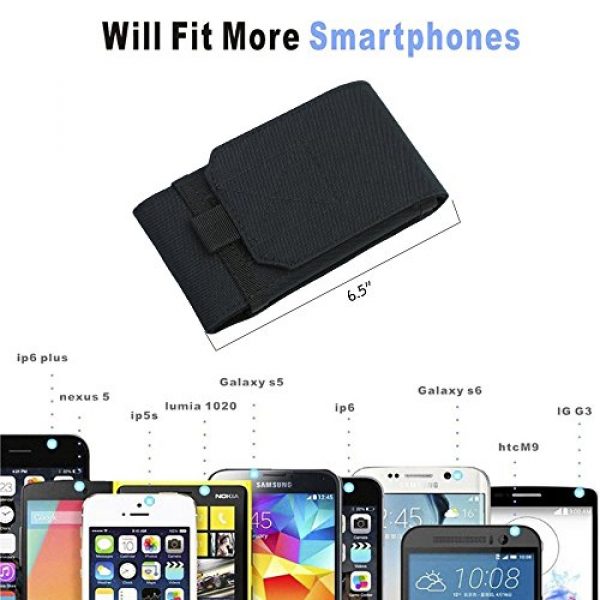 Huijukon Tactical Pouch 3 Huijukon MOLLE Tactical Smartphone Pouch Military 1000D Nylon Hook Loop Belt Phone Holster Cover Case for iPhone 11 Pro Galaxy S10
