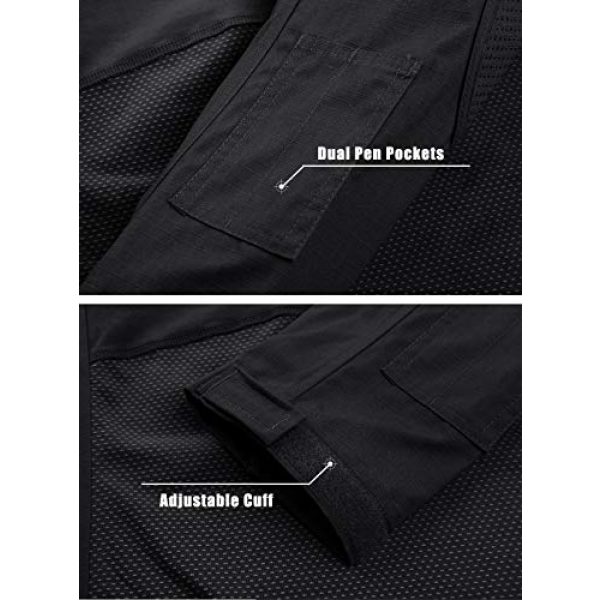 TACVASEN Tactical Shirt 4 Men's Tactical Shirt 1/4 Zip Assault Military Top Long Sleeve Outdoor Hiking Shirt