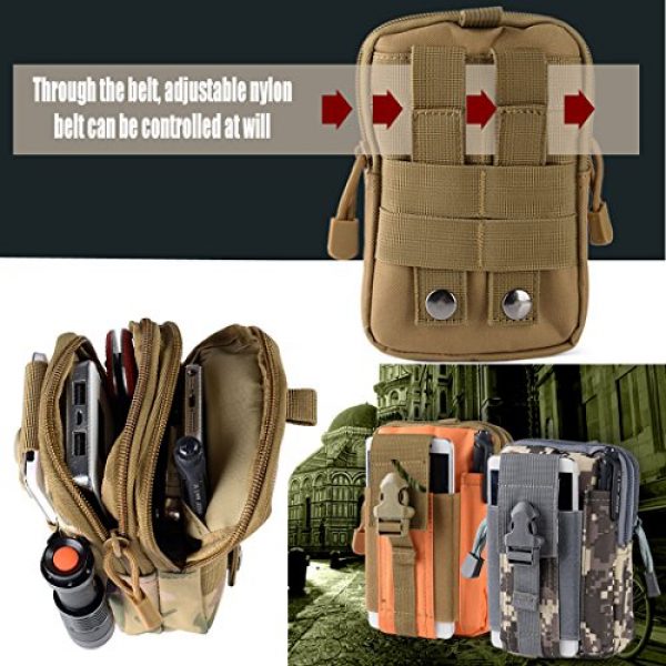 Abcsea Tactical Pouch 7 Abcsea Canvas Outdoor Tactical Wallets, Holster Military Molle Hip Waist Belt Bag Wallet Pouch Purse Phone Case with Zipper for iPhone 7 6s Plus 5S Samsung Galaxy S7 S6 LG HTC and More