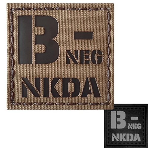 Tactical Freaky Airsoft Morale Patch 1 Coyote Brown Tan Infrared IR BNEG NKDA B- Blood Type 2x2 Tactical Morale Touch Fastener Patch