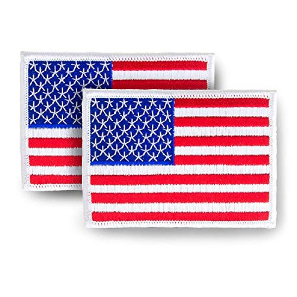 WAYDA Airsoft Morale Patch 2 WAYDA 4Pack American Flag Patch, Iron On or Sew On Uniform Emblem, American Flag Morale Hook Patch (10)