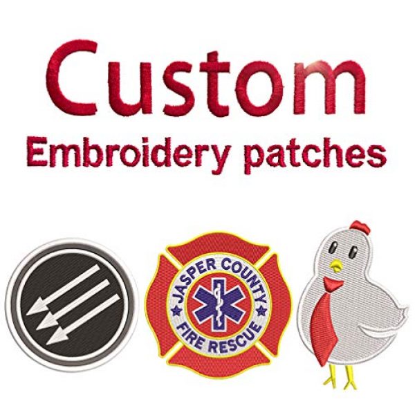YDL Airsoft Morale Patch 2 Custom Embroidery Patches Any Size Any Logo Decorative Patches Iron on Sew on Hook & Loop Fasten (4inch or Less, 4 Patches)