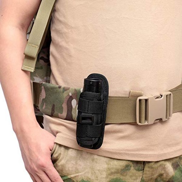 Qiaogeli Tactical Pouch 6 Qiaogeli Flashlight Pouch Holster Carry Case Holder with 360 Degrees Rotatable