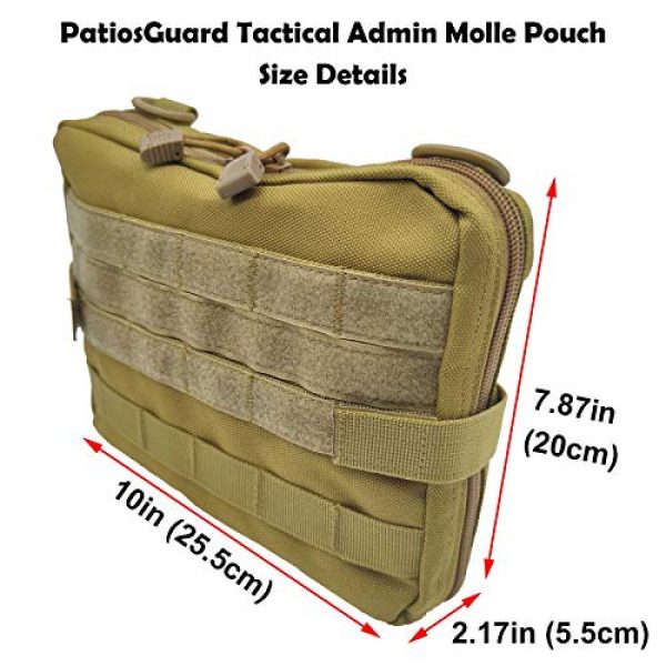 PatiosGuard Tactical Pouch 2 PatiosGuard Tactical Admin Molle Pouch, Utility Tool Bag Medical EDC EMT Attachment Case for Ourdoor Sports Hunting Hicking