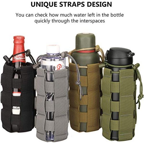 DODO DEER Tactical Pouch 2 DODO DEER Tactical Water Bottles Pouch Military MOLLE Adjustable Kettle Holder Bag H2O Drinks Carrier Case (Double)