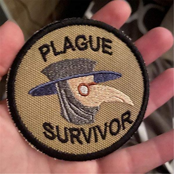 S-SNAIL-OO Airsoft Morale Patch 1 S-SNAIL-OO 7pcs Plague Survivor Geek Merit Badge Patch - Military Patches with Velcro - Embroidered Morale Patch - Hook and Loop Attach for Hats, Jeans, Vest, Coat