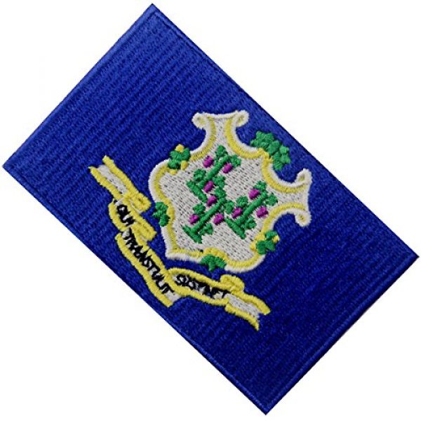 EmbTao Airsoft Morale Patch 4 Connecticut State Flag Embroidered Emblem Iron On Sew On CT Patch
