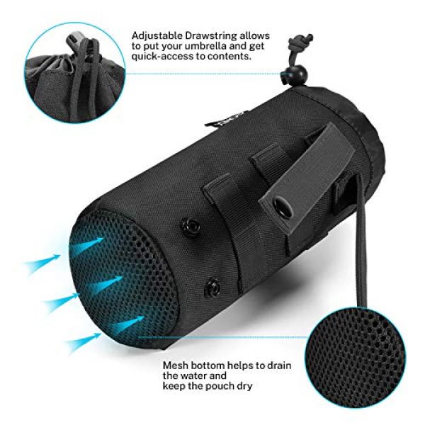 Gonex Tactical Pouch 6 Gonex Tactical Military MOLLE Water Bottle Pouch, Drawstring Open Top & Mesh Bottom Travel Water Bottle Bag Tactical Hydration Carrier Black