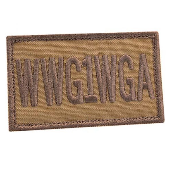 LEGEEON Airsoft Morale Patch 1 LEGEEON Coyote WWG1WGA 2x3.25 Where We Go One All Morale Hook&Loop Cap Patch