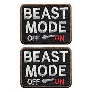 Ebateck Airsoft Morale Patch 1 Ebateck 2Pack Beast Mode Patch, 2.75-Inch-by-3.5-Inch, Tactical Patches for Backpacks with Hook Fastener