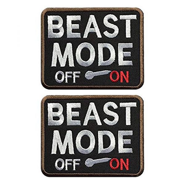 Ebateck Airsoft Morale Patch 1 Ebateck 2Pack Beast Mode Patch, 2.75-Inch-by-3.5-Inch, Tactical Patches for Backpacks with Hook Fastener