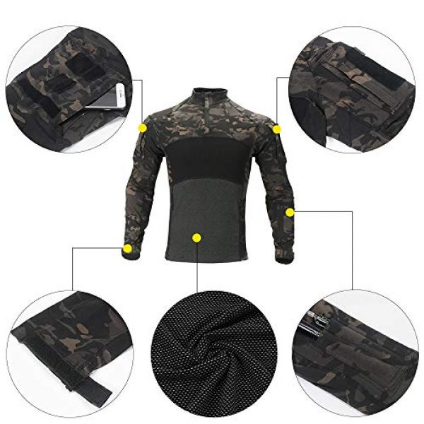 SINAIRSOFT Tactical Shirt 2 Men's Tactical Military Combat Shirt Long Sleeve Army Camo Shirts