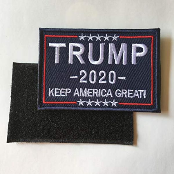 Xunqian Airsoft Morale Patch 4 Keeping America Great Donald Trump 2020 Tactical Morale Military Emblem Embroidered Fastener Hook and Loop Patch (A-Blue)