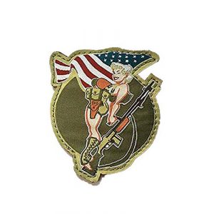 Embroidery Patch Airsoft Morale Patch 1 Bar Girl Pin Up Military Hook Loop Tactics Morale Patch