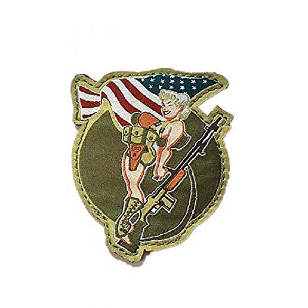 Embroidery Patch Airsoft Morale Patch 1 Bar Girl Pin Up Military Hook Loop Tactics Morale Patch