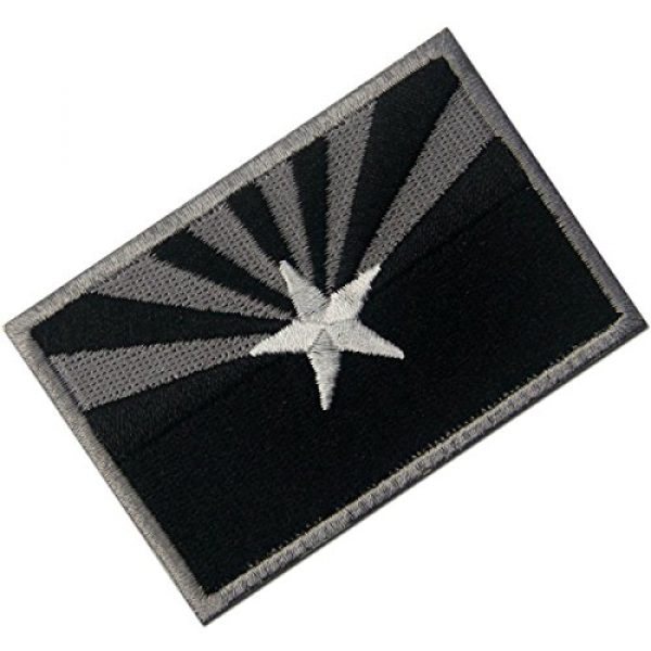 EmbTao Airsoft Morale Patch 3 Arizona State Flag Embroidered Tactical Emblem Iron On Sew On AZ Patch - Black