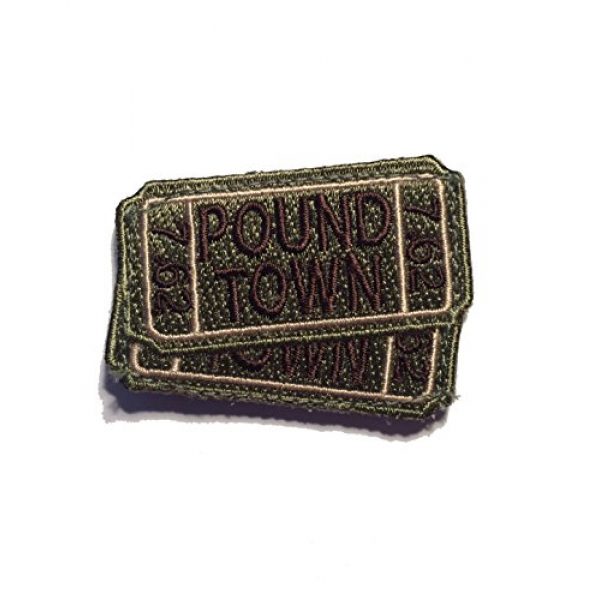 EvoGold Airsoft Morale Patch 1 The Two Tickets to Pound Town Hook and Loop Military Morale Patch Od Green