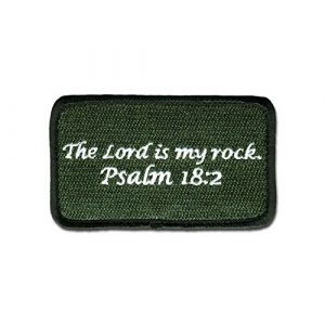 BASTION Airsoft Morale Patch 1 BASTION Morale Patches (Psalm 18:2, ODG) | 3D Embroidered Patches with Hook & Loop Fastener Backing | Well-Made Clean Stitching | Christian Patches Ideal for Tactical Bag, Hats & Vest
