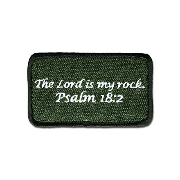 BASTION Airsoft Morale Patch 1 BASTION Morale Patches (Psalm 18:2, ODG) | 3D Embroidered Patches with Hook & Loop Fastener Backing | Well-Made Clean Stitching | Christian Patches Ideal for Tactical Bag, Hats & Vest