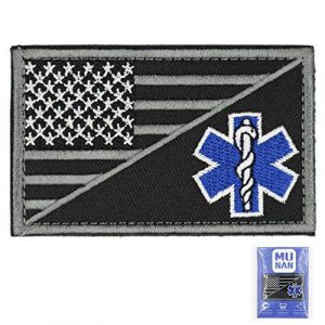 MUNAN Airsoft Morale Patch 1 MUNAN ACU EMS EMT Star of Life USA Flag Subdued Paramedic Medical Tactical Army Gear Fastener Patch