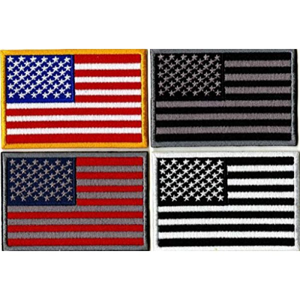 Nixon Thread Co. Airsoft Morale Patch 1 4pc American Flag Patches | USA Patriotic Red White Blue | Tactical Velcro Iron or Sew Hook Loop | Embroidered Patch (3.25") - by Nixon Thread Co. (Hook and Loop)