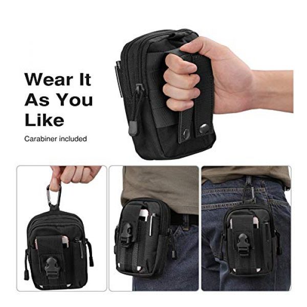 YOKEPO Tactical Pouch 4 YOKEPO Tactical Molle EDC Utility Pouch Gadget Belt Waist Bag with Cell Phone Holster Holder Compact 1000 D Multipurpose