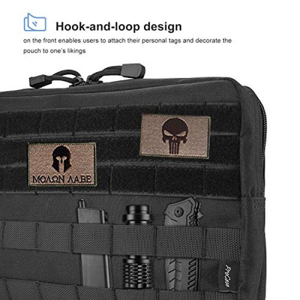 ProCase Tactical Pouch 6 ProCase Tactical Admin Molle Pouch, Military MOLLE Pouch Horizontal Multi-Purpose Utility Gadget Gear Tool Bag for Magazine, Flashlight, Map and Other Small Tools for Outdoor Activities -Black