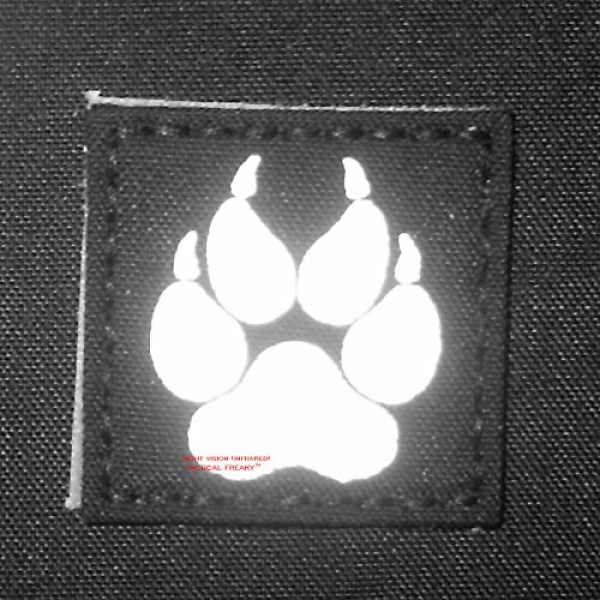 Tactical Freaky Airsoft Morale Patch 2 IR K9 Dog Handler Paw K-9 2x2 Wolf Gray Tactical Morale Fastener Patch