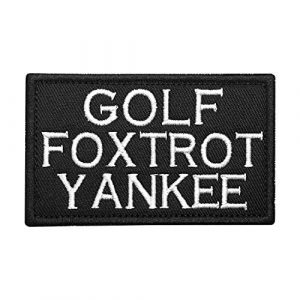 Morton Home Airsoft Morale Patch 1 Morton Home Golf Foxtrot Yankee Hook and Loop Tactical Funny Morale Patch (Subdued)