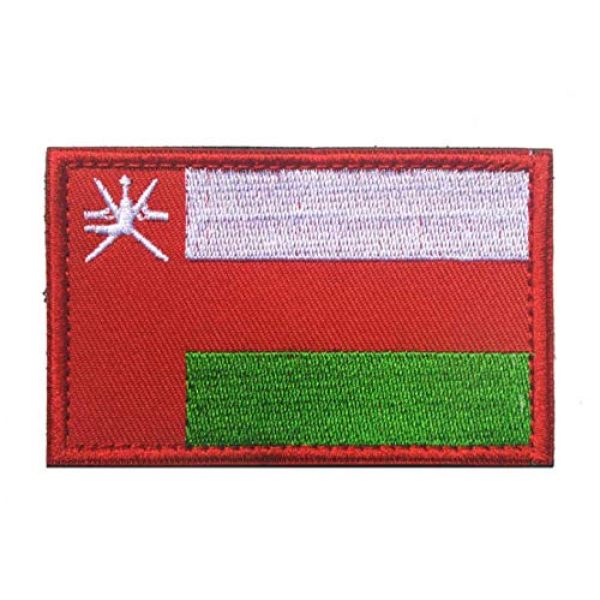 Tactical Embroidery Patch Airsoft Morale Patch 2 2pcs Oman Flag Embroidery Patch Military Tactical Morale Patch Badges Emblem Applique Hook Patches for Clothes Backpack Accessories