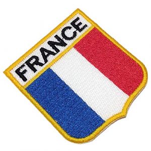 BR44 Airsoft Morale Patch 1 BEIN009T France Shield Flag Emblem 100% Embroidered Patch Iron or Sew Size 2,68x2,95 in