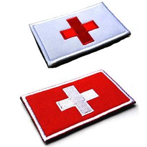 Tactical Embroidery Patch Airsoft Morale Patch 1 2pcs Switzerland Flag Embroidery Patch Military Tactical Morale Patch Badges Emblem Applique Hook Patches for Clothes Backpack Accessories