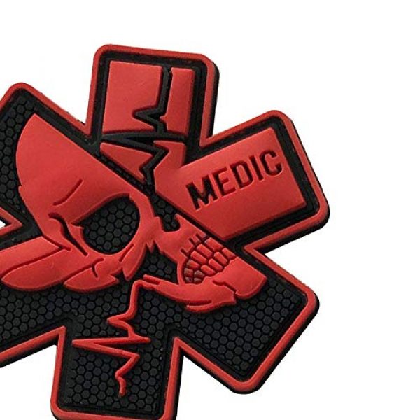 ODSP Airsoft Morale Patch 5 Medic Rubber 3D PVC Patch Medical Paramedic Tactical Morale Badge Patches Hook Fasteners Backing 2.95 x 2.95 Inch Bubble of 2 Pieces