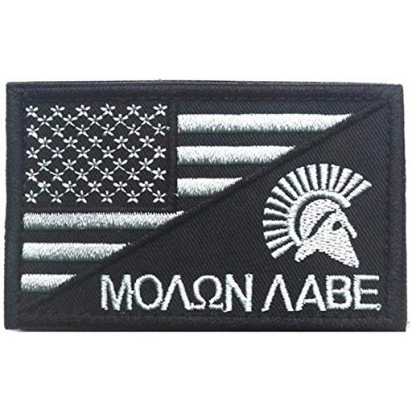 Tactical Embroidery Patch Airsoft Morale Patch 1 USA Flag Warrior Sparta Molon Labe Tactical Embroidery Patch Hook & Loop Morale Patch Military Patch for Clothing Accessory Backpack Armband (color3)