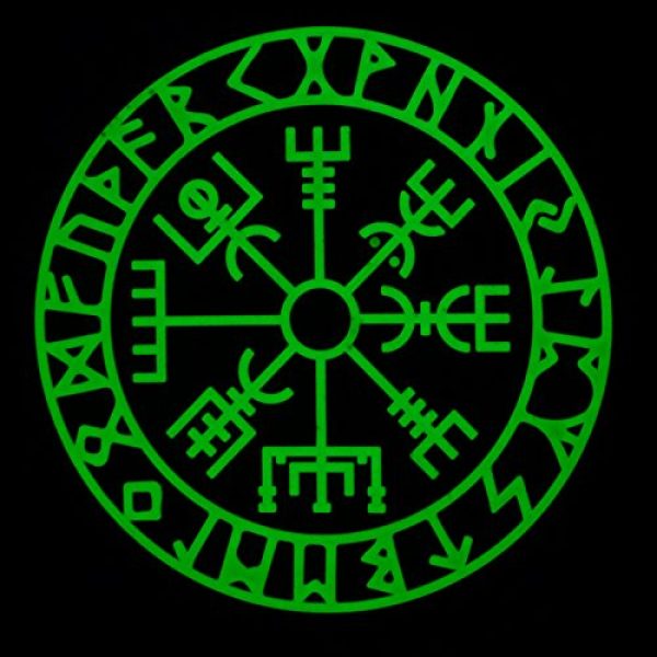 LEGEEON Airsoft Morale Patch 2 LEGEEON Glow Dark Vegvisir Viking Compass Norse Rune Morale Tactical PVC Rubber 3D Fastener Patch