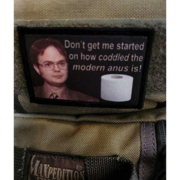RedheadedTshirts Airsoft Morale Patch 2 The Office Dwight Schrute Anus Coronvirus Morale Patch. 2x3" Hook Patch. Redhaededtshirts Made in The USA