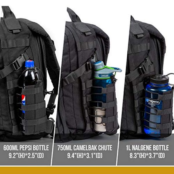 OneTigris Tactical Pouch 4 OneTigris ROC Minimalist Adjustable Bottle Holster MOLLE Panel Gear Holder Universal Fit 600ml to 1000ml Water Bottle