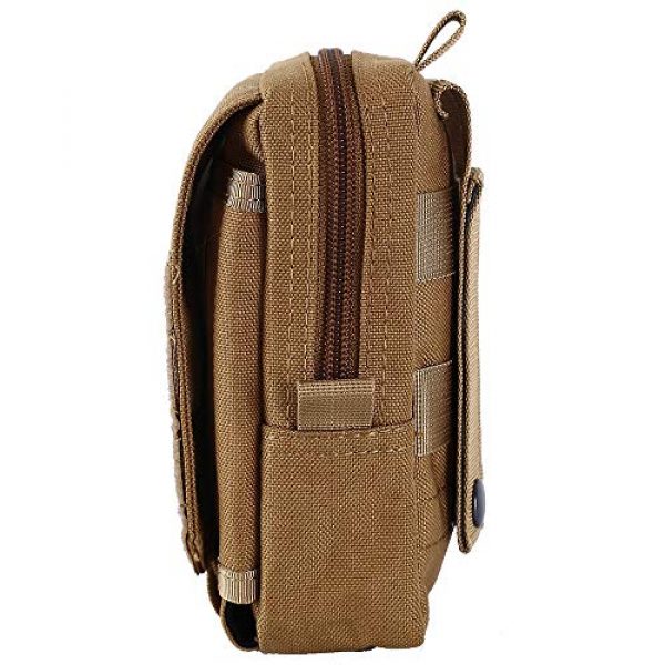 DONGKER Tactical Pouch 5 DONGKER Tactical Waist Bag, Tactical Pouch Hanging Waist Pocket Saddlebag Phone Holder Waist Pack for Camping, Hiking, Outdoor-Living, Trekking (Brown)