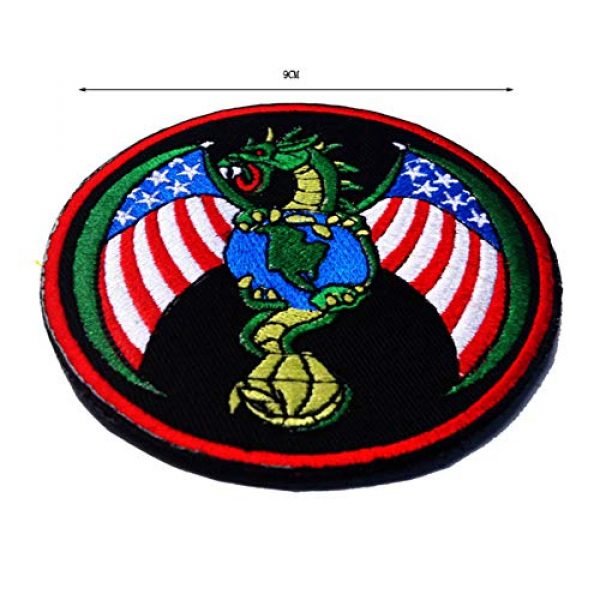 Minason Airsoft Morale Patch 4 US AIR Force Dragon Flag Morale Tactical Patch Embroidered Applique Attachment Fastener Hook & Loop on Tactical Hat Bags Jackets and Gear