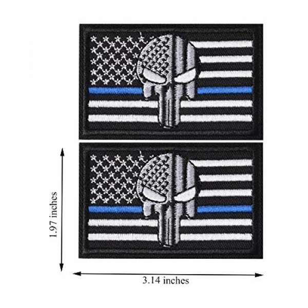 J.CARP Airsoft Morale Patch 5 2 Pieces Dead Skull USA American Flag Blue Line Tactical Morale Hook & Loop Patch