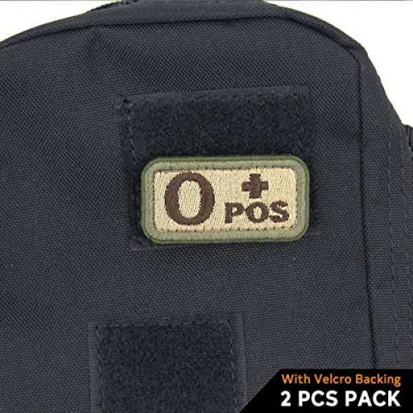 EJG Airsoft Morale Patch 3 EJG 2-Piece Tactical Blood Type Velcro Patch, Various Styles in Embroidery & PVC, O+ O- Positive Negative, 2"x1" Military Medic Navy Army Morale Patch for Tactical Gear Battle Uniform (Style 03)