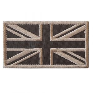LEGEEON Airsoft Morale Patch 1 LEGEEON Subdued Tan Arid Great Britain UK Union Jack Flag Morale Tactical Badge Army Embroidery Hook-and-Loop Patch