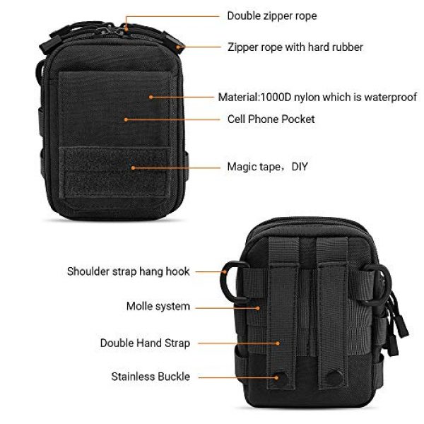 GoodTake Tactical Pouch 5 GOOD TAKE Tactical Molle Pouch, Waist Belt Bag Pocket, Organizer Cell Phone Holster, Waterproof Shoulder Pouch, EDC Gear Tool Gadget Belt