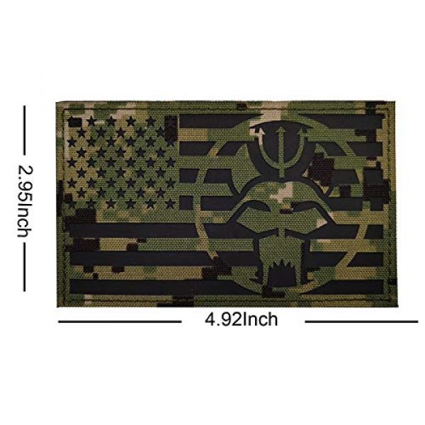 ODSP Airsoft Morale Patch 4 Seal Team DEVGRU Trident Cat Head IR Infrared Reflective Patch, Customizable Personalized American Flag, Call Sign, Dont Tread On Me Army Morale Military Tactical Fastener Hook Loop Backed Patches