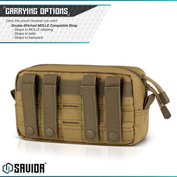 Savior Equipment Tactical Pouch 6 Savior Equipment Lightweight Tactical EDC Molle Pouch Versatile Utility Tool Outdoor Hunting Gear Gadget Organizer Belt Waist Bag, Horizontal Design