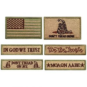 CREATRILL Airsoft Morale Patch 1 Bundle 6 Pieces Tactical Military Patch Set (Tan)
