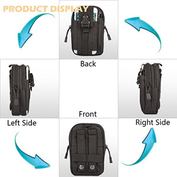 IronSeals Tactical Pouch 2 IronSeals Tactical Molle Pouch Compact EDC Utility Gadget Waist Bag Pack with Cell Phone Holster for 4"-5.7" Phone