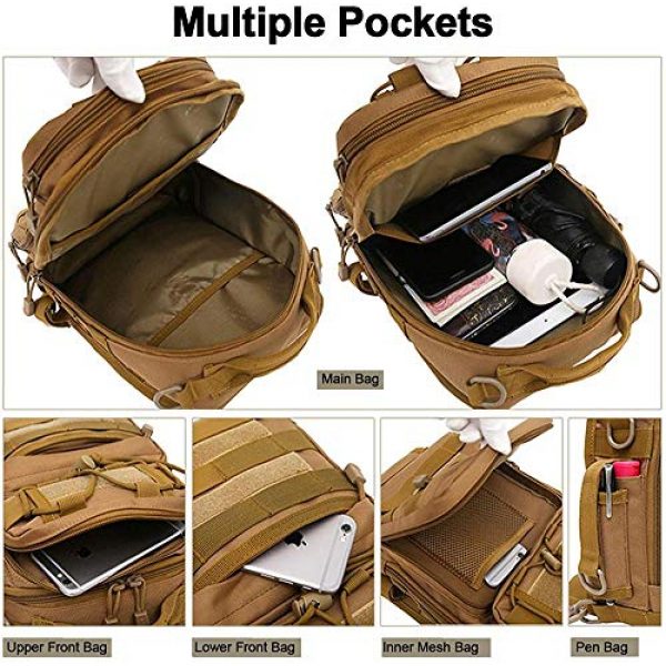 ACOMOO Tactical Backpack 3 ACOMOO Tactical Sling Backpack Tackle Bag Unisex MOLLE Casual Daypack for Fishing Hunting Hiking Trvel Camo Black