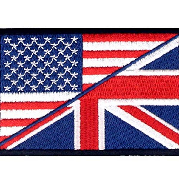 EmbTao Airsoft Morale Patch 2 USA American UK Union Jack Flag Patch Embroidered Morale Applique Iron On Sew On Emblem